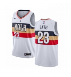 Mens Nike New Orleans Pelicans 23 Anthony Davis White Swingman Jersey Earned Edition