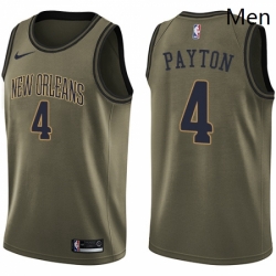 Mens Nike New Orleans Pelicans 4 Elfrid Payton Swingman Green Salute to Service NBA Jersey 