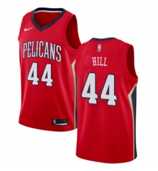 Mens Nike New Orleans Pelicans 44 Solomon Hill Authentic Red Alternate NBA Jersey Statement Edition