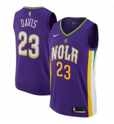 Womens Nike New Orleans Pelicans 23 Anthony Davis Swingman Purple NBA Jersey City Edition