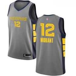 Grizzlies #12 Ja Morant Gray Basketball Swingman City Edition 2018 19 Jersey Grizzlies #12 Ja Morant Gray Basketball Swingman City Edition 2018 19 Jersey