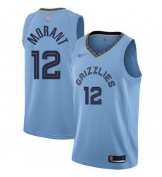 Grizzlies #12 Ja Morant Light Blue Basketball Swingman Statement Edition Jersey