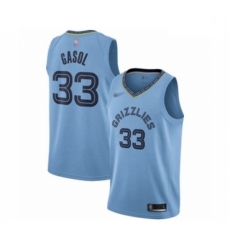 Grizzlies  33 Marc Gasol Light Blue Basketball Swingman Statement Edition Jersey