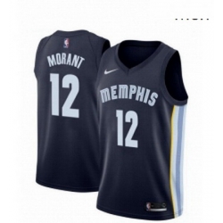 Mens Memphis Grizzlies 12 Ja Morant Black 2019 Swingman Jersey 