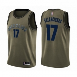 Mens Memphis Grizzlies 17 Jonas Valanciunas Swingman Green Salute to Service Basketball Jersey 