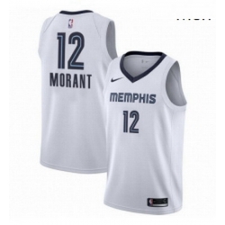 Mens Nike Memphis Grizzlies 12 Ja Morant White NBA Swingman Association Edition Jersey  Mens Nike Memphis Grizzlies 12 Ja Morant White NBA Swingman Association Edition Jersey