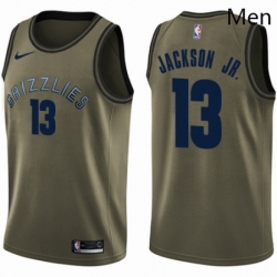 Mens Nike Memphis Grizzlies 13 Jaren Jackson Jr Swingman Green Salute to Service NBA Jersey  Mens Nike Memphis Grizzlies 13 Jaren Jackson Jr Swingman Green Salute to Service NBA Jersey