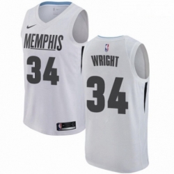 Mens Nike Memphis Grizzlies 34 Brandan Wright Authentic White NBA Jersey City Edition  Mens Nike Memphis Grizzlies 34 Brandan Wright Authentic White NBA Jersey City Edition