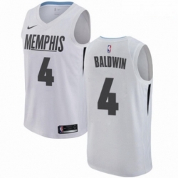 Mens Nike Memphis Grizzlies 4 Wade Baldwin Authentic White NBA Jersey City Edition  Mens Nike Memphis Grizzlies 4 Wade Baldwin Authentic White NBA Jersey City Edition
