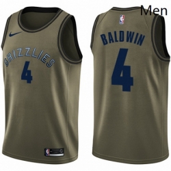 Mens Nike Memphis Grizzlies 4 Wade Baldwin Swingman Green Salute to Service NBA Jersey  Mens Nike Memphis Grizzlies 4 Wade Baldwin Swingman Green Salute to Service NBA Jersey