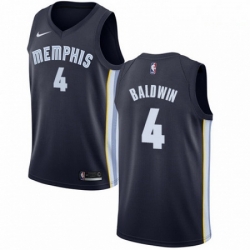 Mens Nike Memphis Grizzlies 4 Wade Baldwin Swingman Navy Blue Road NBA Jersey Icon Edition  Mens Nike Memphis Grizzlies 4 Wade Baldwin Swingman Navy Blue Road NBA Jersey Icon Edition