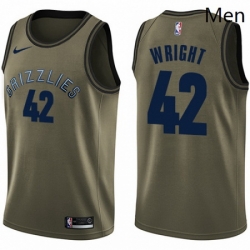 Mens Nike Memphis Grizzlies 42 Lorenzen Wright Swingman Green Salute to Service NBA Jersey Mens Nike Memphis Grizzlies 42 Lorenzen Wright Swingman Green Salute to Service NBA Jersey