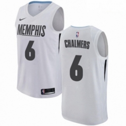 Mens Nike Memphis Grizzlies 6 Mario Chalmers Swingman White NBA Jersey City Edition  Mens Nike Memphis Grizzlies 6 Mario Chalmers Swingman White NBA Jersey City Edition