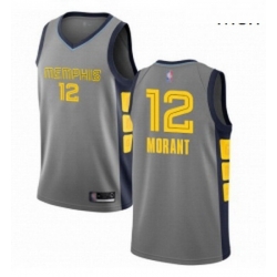 Nike Memphis Grizzlies 12 Ja Morant Gray Basketball Swingman City Edition 2018 19 Jersey  Nike Memphis Grizzlies 12 Ja Morant Gray Basketball Swingman City Edition 2018 19 Jersey