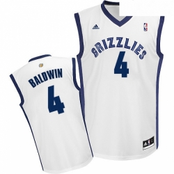 Youth Adidas Memphis Grizzlies 4 Wade Baldwin Swingman White Home NBA Jersey 