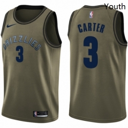 Youth Nike Memphis Grizzlies 3 Jevon Carter Swingman Green Salute to Service NBA Jersey 