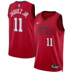 Men Miami Heat 11 Jaime Jaquez Jr  Red 2024 25 City Edition Stitched Basketball Jersey