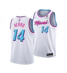 Men Miami Heat 14 Tyler Herro White 2024 25 City Edition Stitched Basketball Jersey