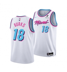 Men Miami Heat 18 Alec Burks White 2024 25 City Edition Stitched Basketball Jersey