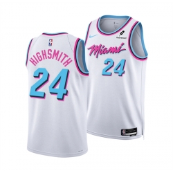 Men Miami Heat 24 Haywood Highsmith White 2024 25 City Edition Stitched Basketball Jersey