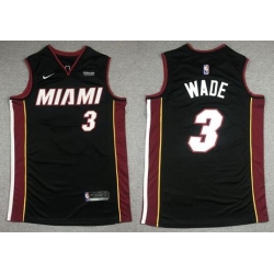 Men Miami Heat  3 Dwyane Wade Black Stitched Jersey