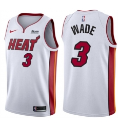 Men Miami Heat  3 Dwyane Wade White Association Edition Swingman Stitched Jersey