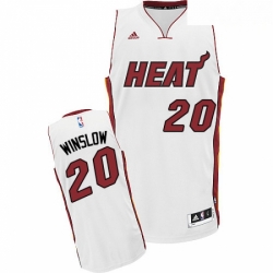 Mens Adidas Miami Heat 20 Justise Winslow Swingman White Home NBA Jersey