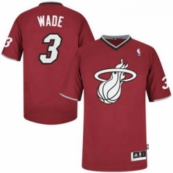 Mens Adidas Miami Heat 3 Dwyane Wade Authentic Red 2013 Christmas Day NBA Jersey