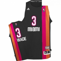 Mens Adidas Miami Heat 3 Dwyane Wade Swingman Black ABA Hardwood Classic NBA Jersey