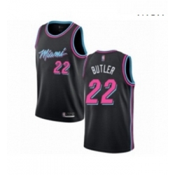 Mens Miami Heat 22 Jimmy Butler Authentic Black Basketball Jersey City Edition 