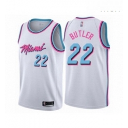 Mens Miami Heat 22 Jimmy Butler Authentic White Basketball Jersey City Edition 