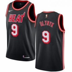 Mens Nike Miami Heat 9 Kelly Olynyk Swingman Black Black Fashion Hardwood Classics NBA Jersey 