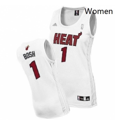 Womens Adidas Miami Heat 1 Chris Bosh Swingman White Home NBA Jersey