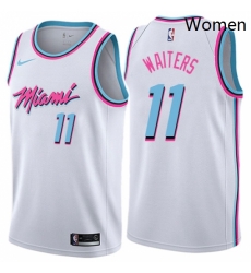 Womens Nike Miami Heat 11 Dion Waiters Swingman White NBA Jersey City Edition