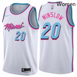 Womens Nike Miami Heat 20 Justise Winslow Swingman White NBA Jersey City Edition