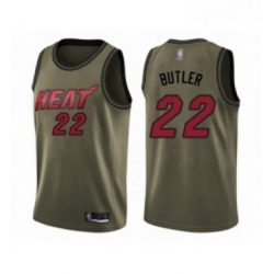 Youth Miami Heat 22 Jimmy Butler Swingman Green Salute to Service Basketball Jersey 