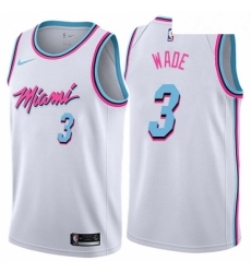 Youth Nike Miami Heat 3 Dwyane Wade Swingman White NBA Jersey City Edition