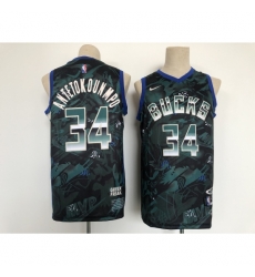 Men's Nike Milwaukee Bucks #34 Giannis Antetokounmpo Hunter Green Authentic Jersey