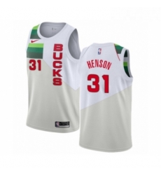 Womens Nike Milwaukee Bucks 31 John Henson White Swingman Jersey Earned Edition 