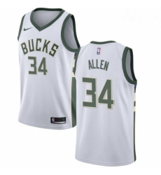 Womens Nike Milwaukee Bucks 34 Ray Allen Swingman White Home NBA Jersey Association Edition