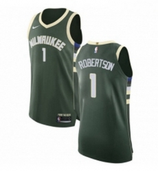 Youth Nike Milwaukee Bucks 1 Oscar Robertson Authentic Green Road NBA Jersey Icon Edition