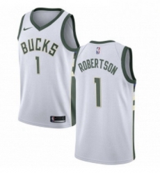 Youth Nike Milwaukee Bucks 1 Oscar Robertson Authentic White Home NBA Jersey Association Edition