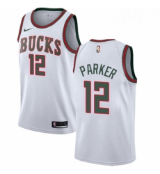 Youth Nike Milwaukee Bucks 12 Jabari Parker Swingman White Fashion Hardwood Classics NBA Jersey