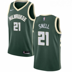 Youth Nike Milwaukee Bucks 21 Tony Snell Swingman Green Road NBA Jersey Icon Edition 