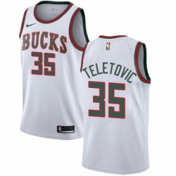 Youth Nike Milwaukee Bucks 35 Mirza Teletovic Swingman White Fashion Hardwood Classics NBA Jersey