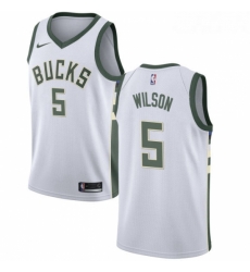 Youth Nike Milwaukee Bucks 5 D J Wilson Authentic White Home NBA Jersey Association Edition 