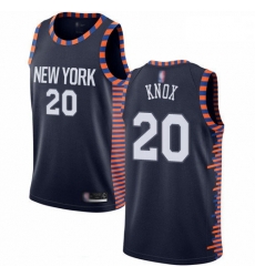 Knicks  20 Kevin Knox Navy Basketball Swingman City Edition 2019 20 Jersey