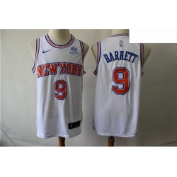 Knicks 9 R J  Barrett White Nike Swingman Jersey