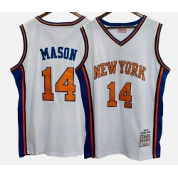 Men New Yok Knicks  14 Anthony Mason White 1991 92 Stitched Jersey