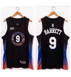 Men New York Knicks 9 R.J. Barrett Black 2020 21 City Edition Swin